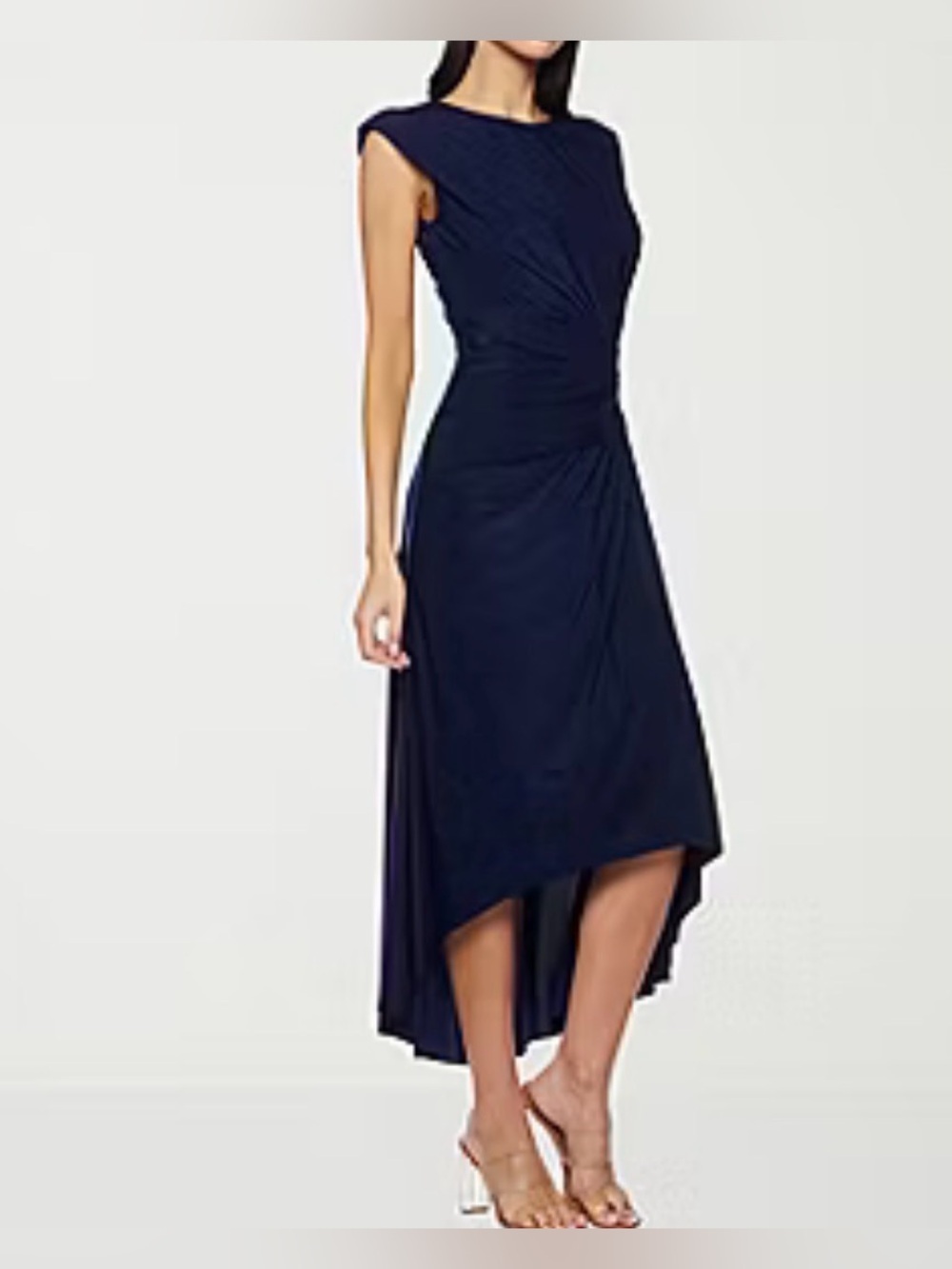 Premier Amour Womens Plus Sleeveless High-Low Fit + Flare Dress